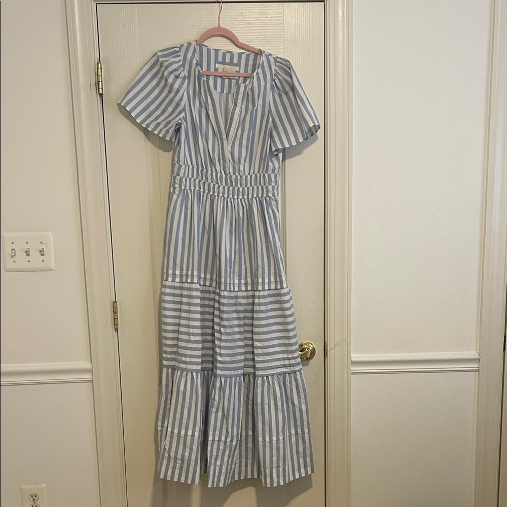 Anthropologie Blue and White Striped Dress